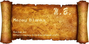 Mezey Blanka névjegykártya