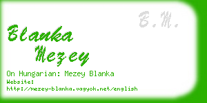 blanka mezey business card
